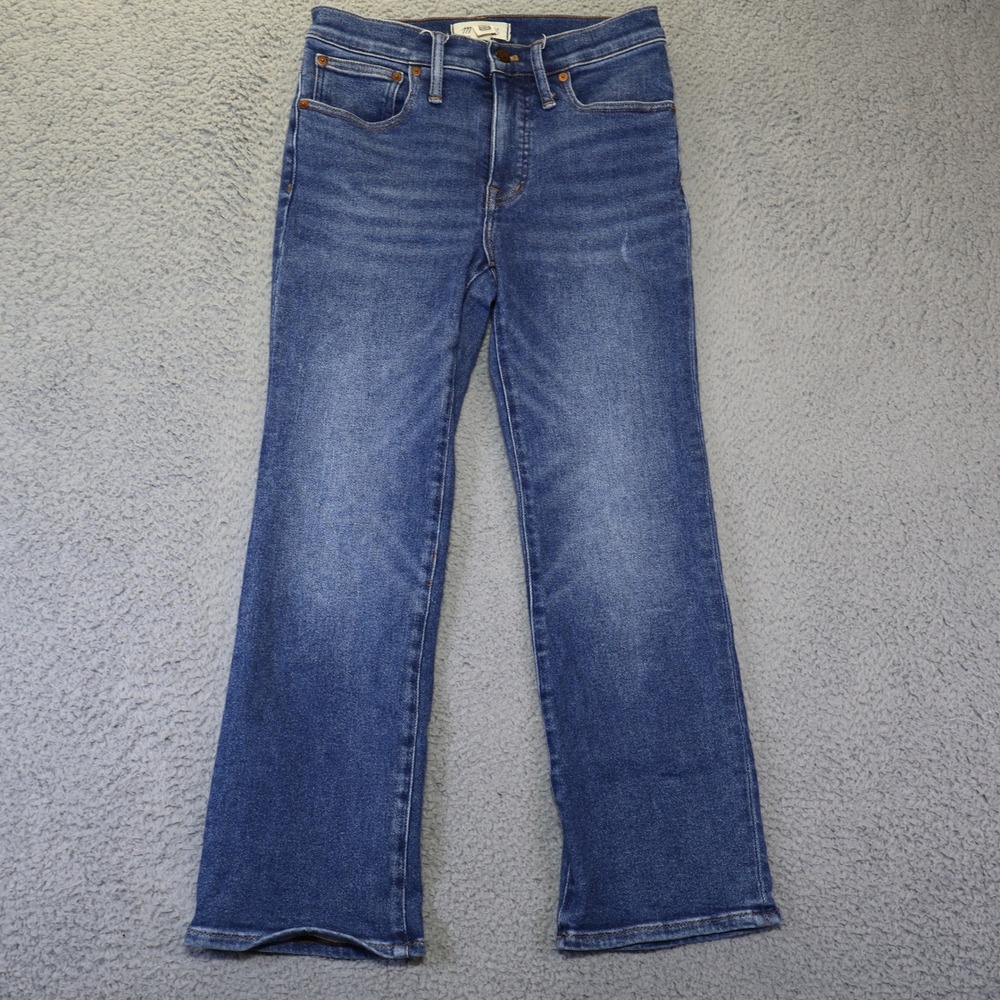 Madewell Cali Demi-Boot Jeans 27 Medium Wash High Rise Cropped Flare Slim Fit